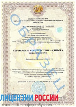 Образец сертификата соответствия аудитора №ST.RU.EXP.00006174-1 Путилково Сертификат ISO 22000